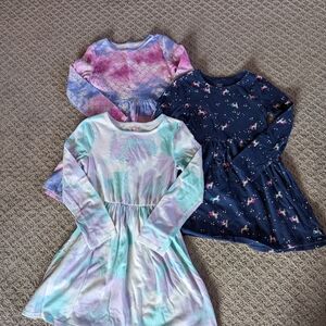 Kids Multicolor Long Sleeve Dresses